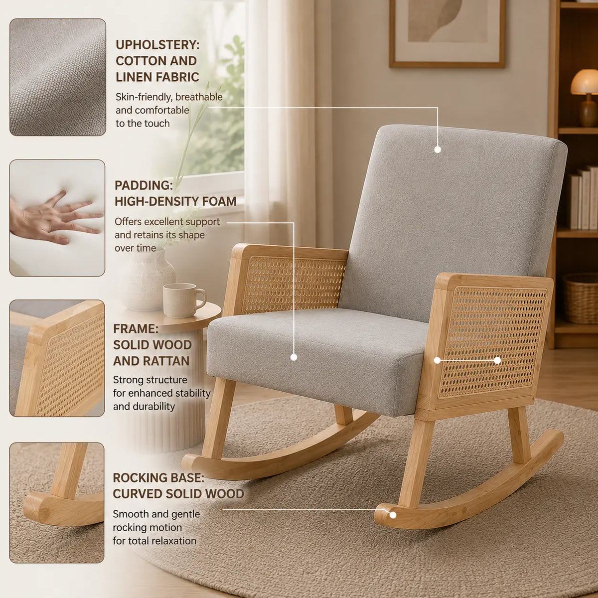 NORA | Rattan Rocking Chair