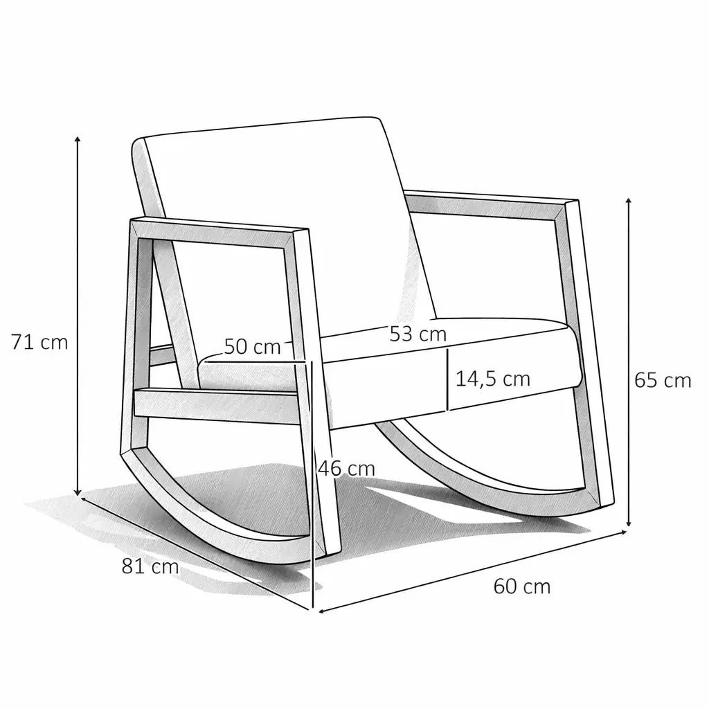 ARLO | Nordic Bouclé Rocking Chair, Solid Rubberwood