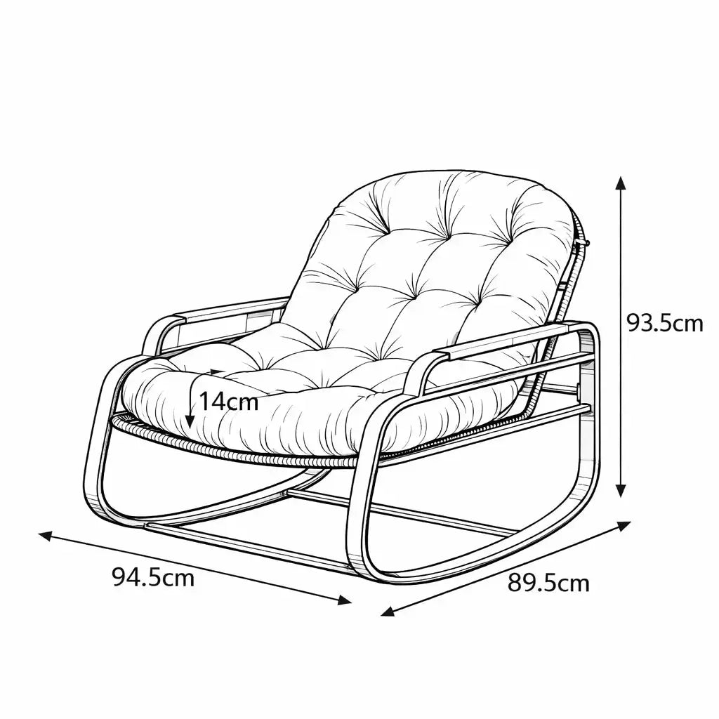 BRECON | Outdoor Rattan Rocking Chair with Thick Cushion