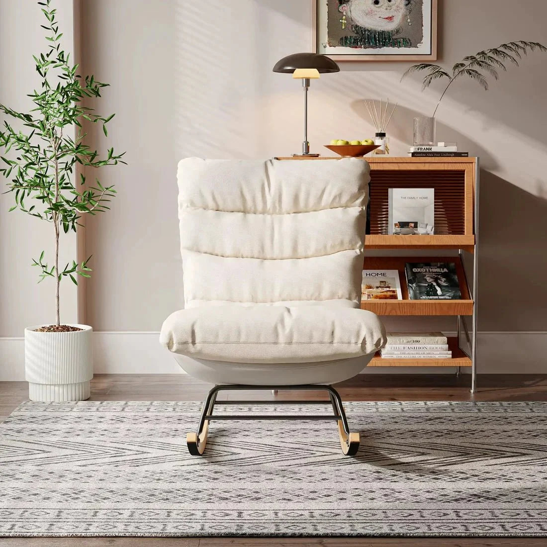 RYE | Cocoon Rocking Chair, Plush Padded Fabric
