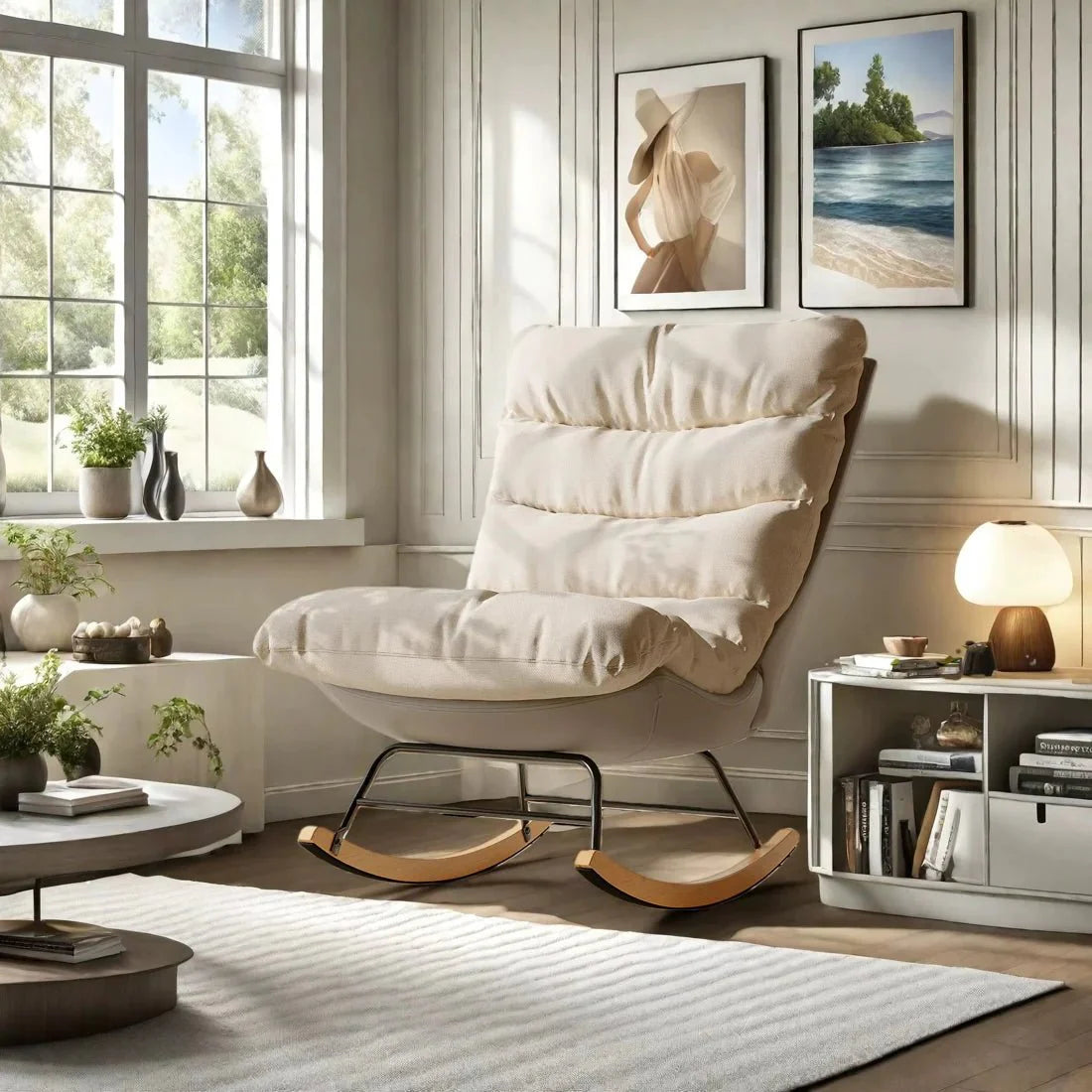 RYE | Cocoon Rocking Chair, Plush Padded Fabric
