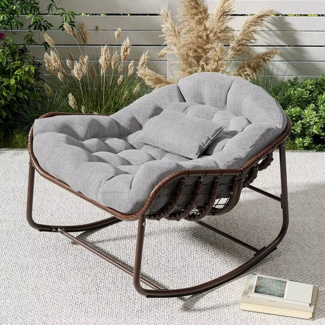 COVE | Oversized Rocking Chair, Woven Rattan