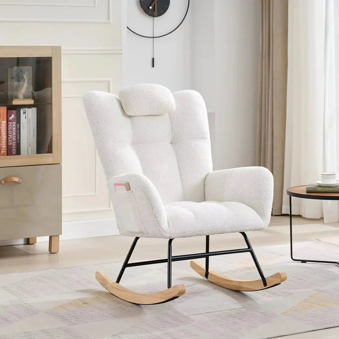 WINNIE | Wingback Teddy Rocking Chair, High Back