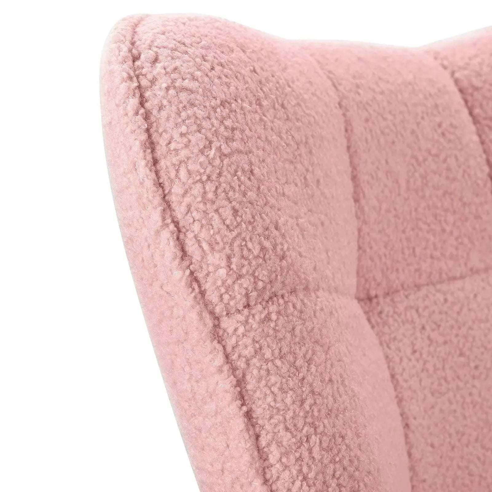 PEARL | Cocooning Teddy Rocking Chair, High Back, Solid Wood
