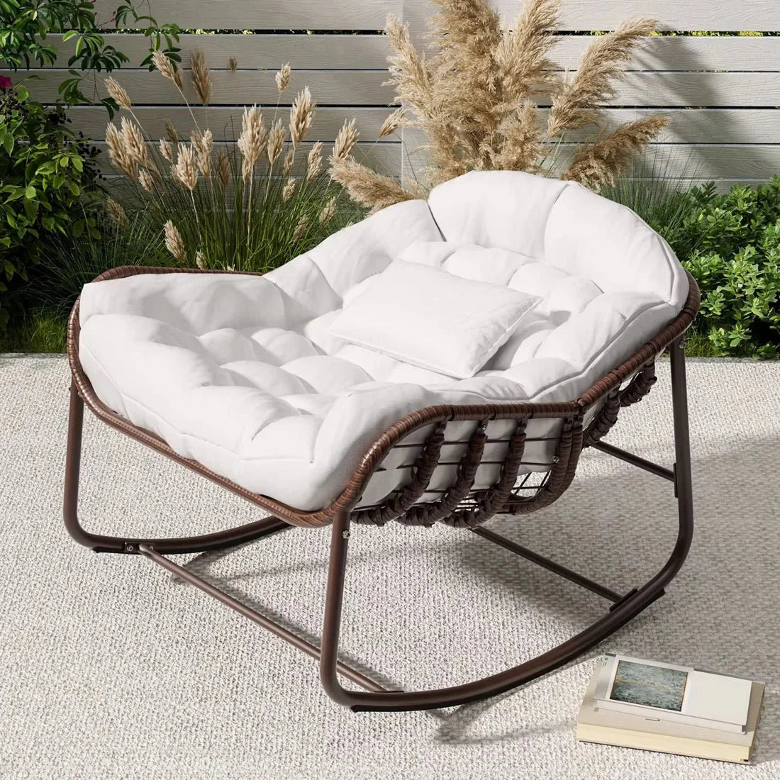 COVE | Oversized Rocking Chair, Woven Rattan
