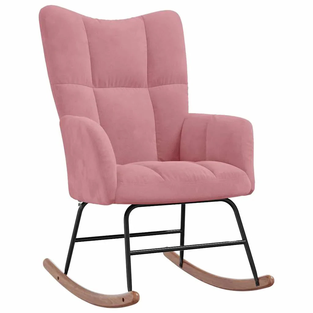 MARLOW | Quilted Velvet Rocking Chair, High Back