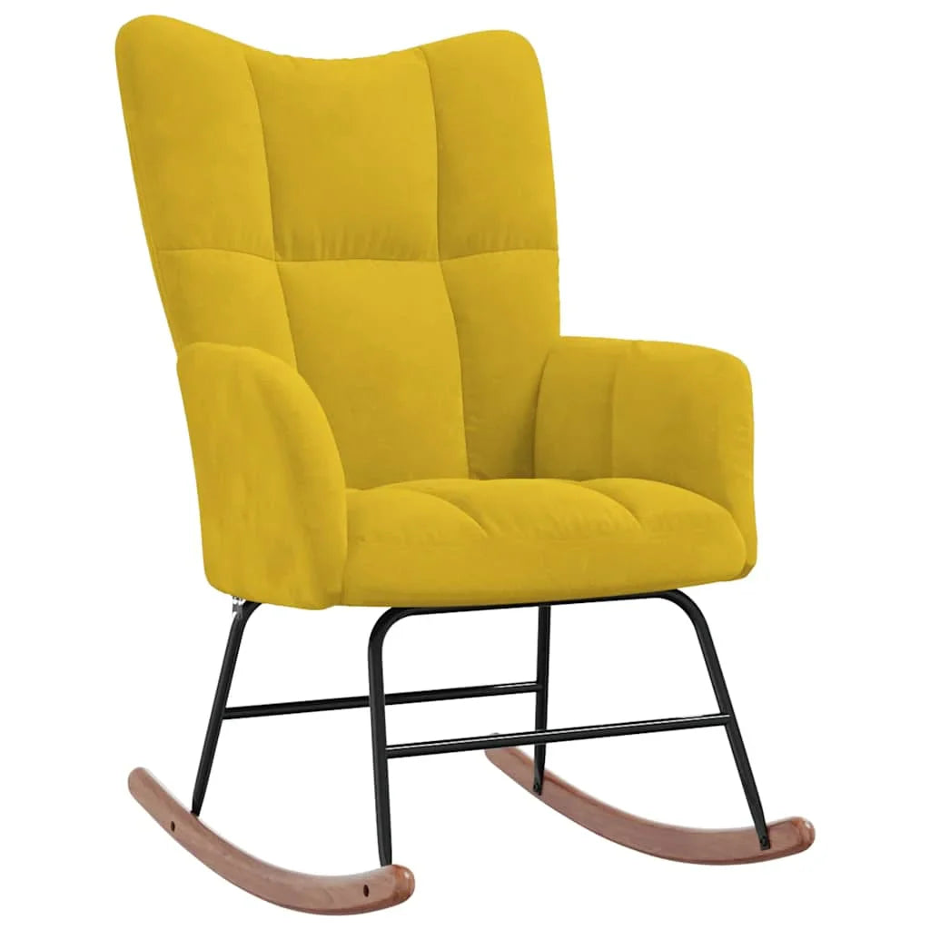 MARLOW | Quilted Velvet Rocking Chair, High Back