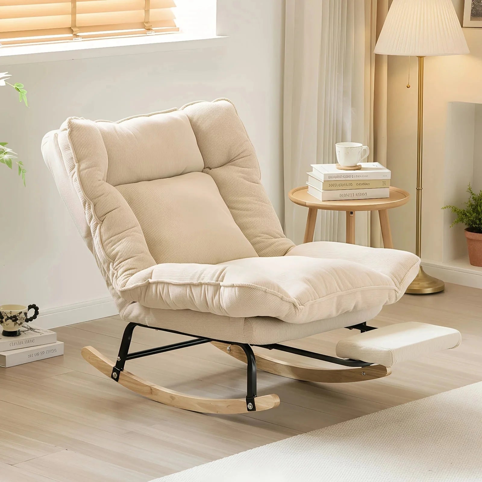 DRIFT | Reclining Rocking Chair 100° to 160°, Corduroy with Footrest