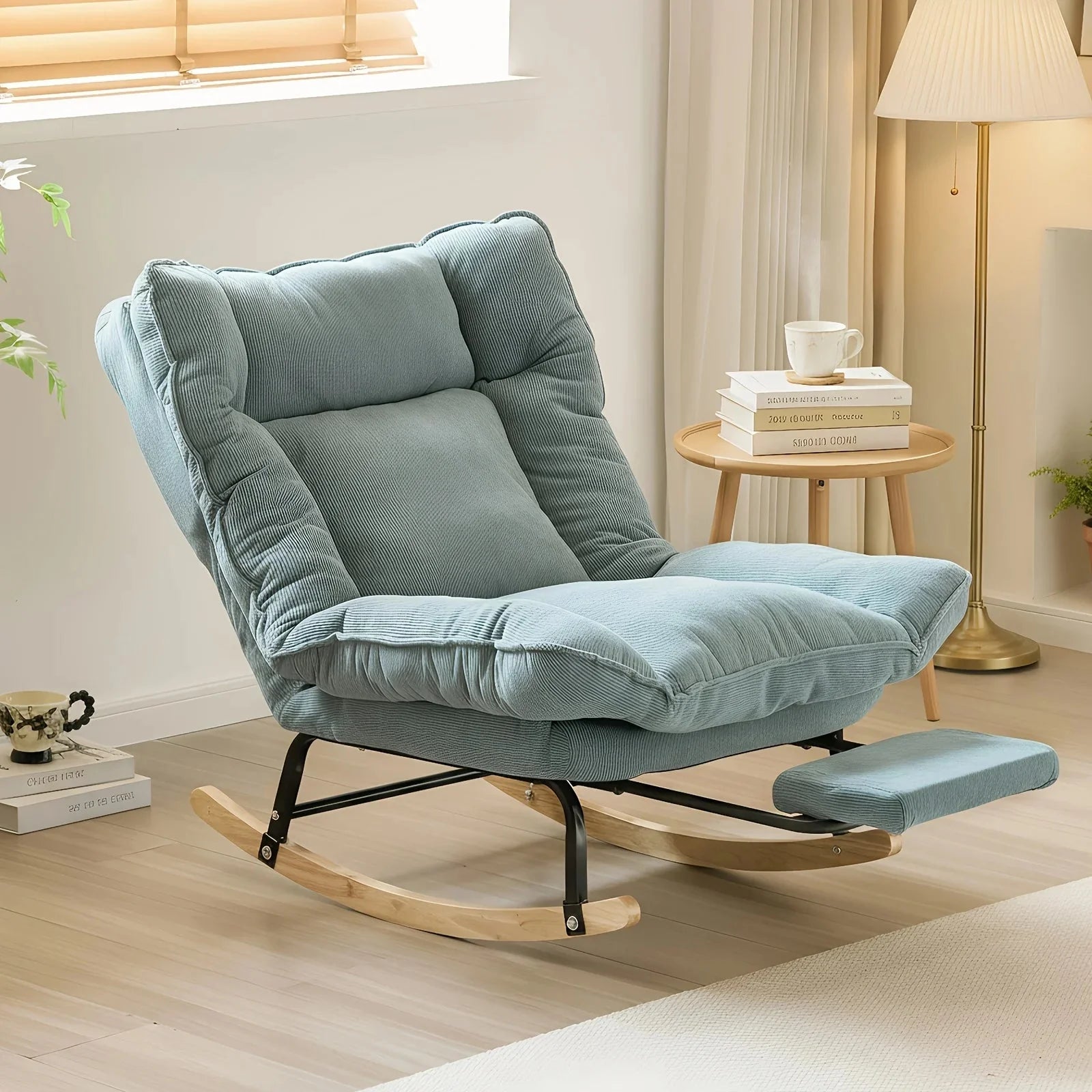 DRIFT | Reclining Rocking Chair 100° to 160°, Corduroy with Footrest