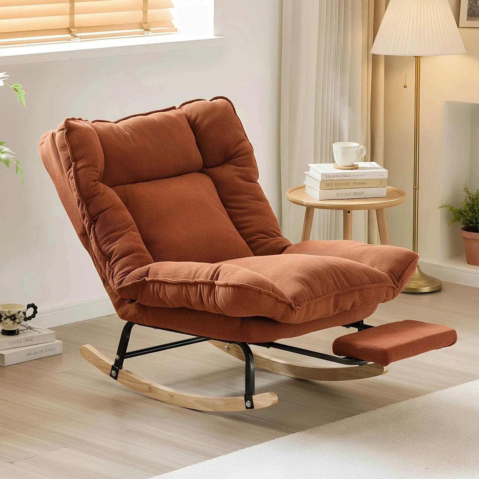 DRIFT | Reclining Rocking Chair 100° to 160°, Corduroy with Footrest