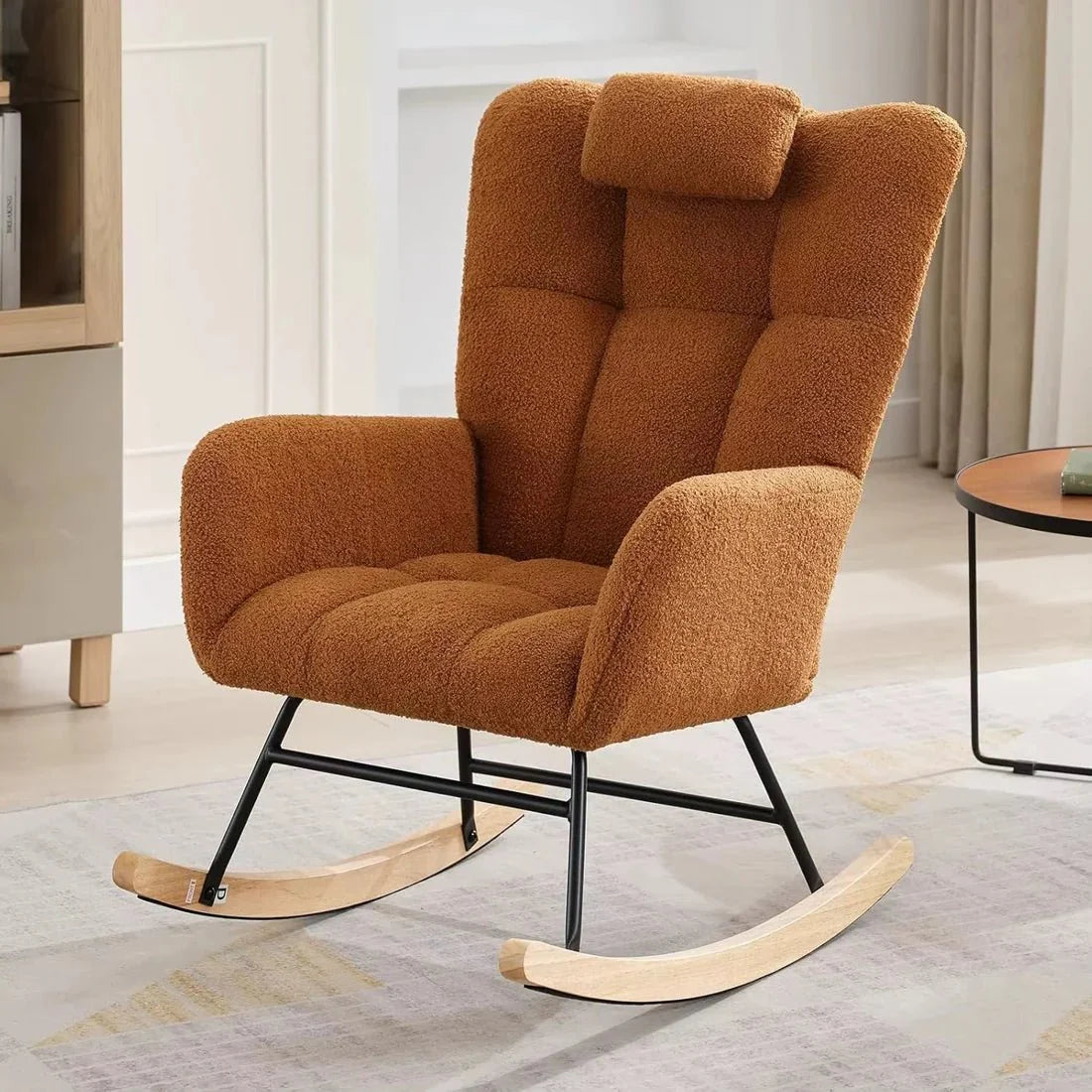 WINNIE | Wingback Teddy Rocking Chair, High Back