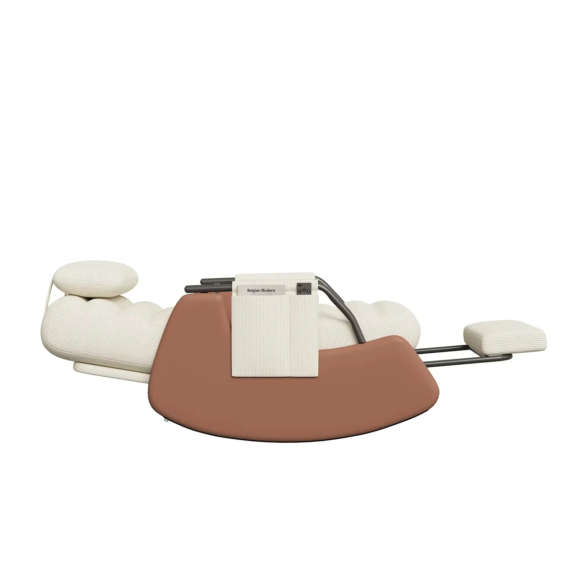 ASCOT | Sculptural Corduroy Rocking Chair, Solid Wood Shell