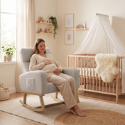FLORA | Teddy Velvet Rocking Chair, High Back with XL Cushion