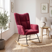 MARLOW | Quilted Velvet Rocking Chair, High Back