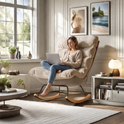 RYE | Cocoon Rocking Chair, Plush Padded Fabric