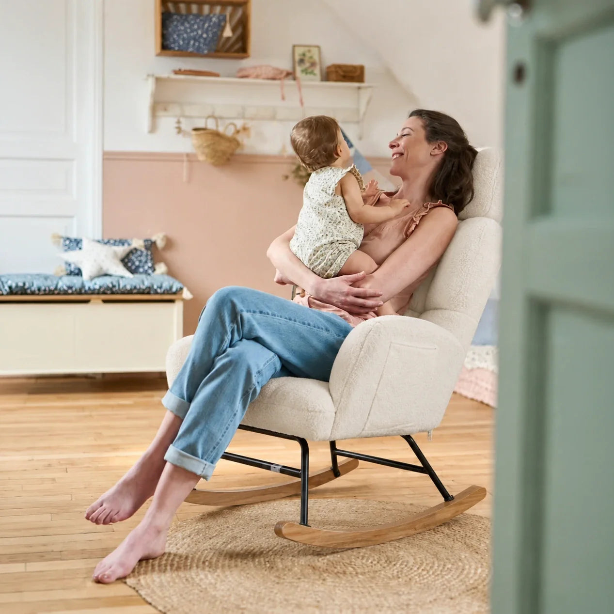 MABEL | Ultra Soft Nursing Rocking Chair, Headrest and Armrests