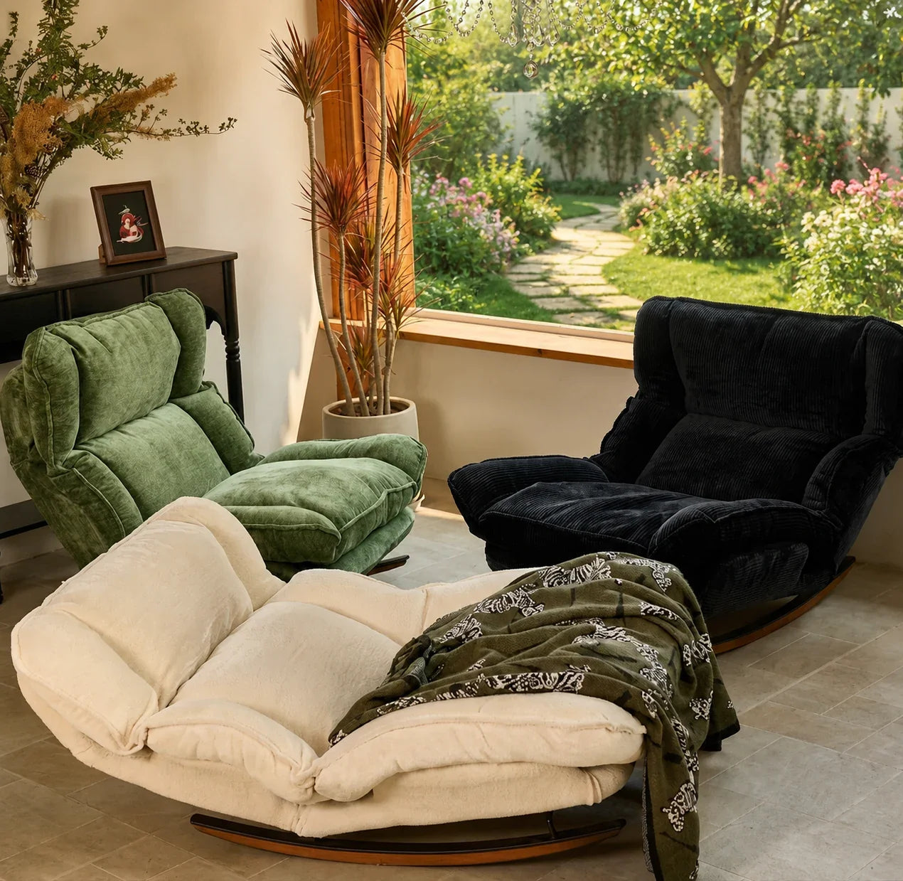 LOWEN | 5 Position Reclining Rocking Chair, Chenille