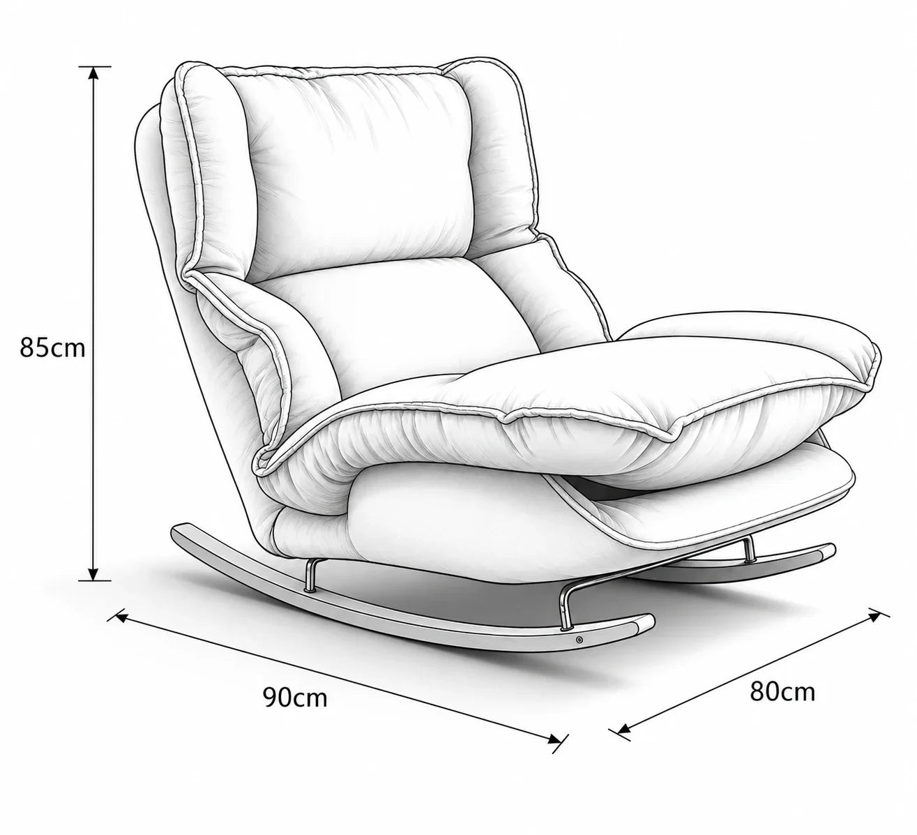 LOWEN | 5 Position Reclining Rocking Chair, Chenille