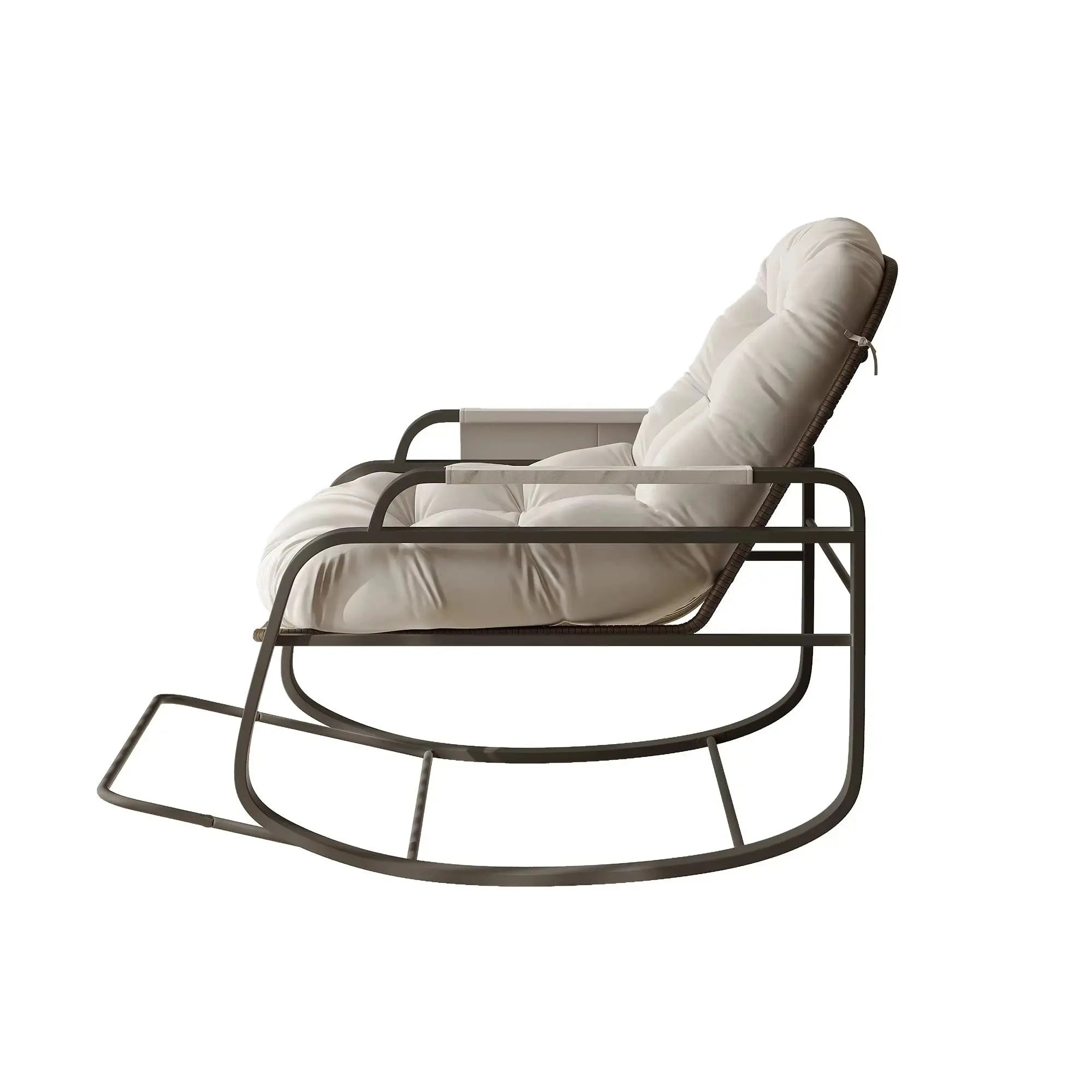 BRECON | Outdoor Rattan Rocking Chair with Thick Cushion