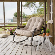 BRECON | Outdoor Rattan Rocking Chair with Thick Cushion