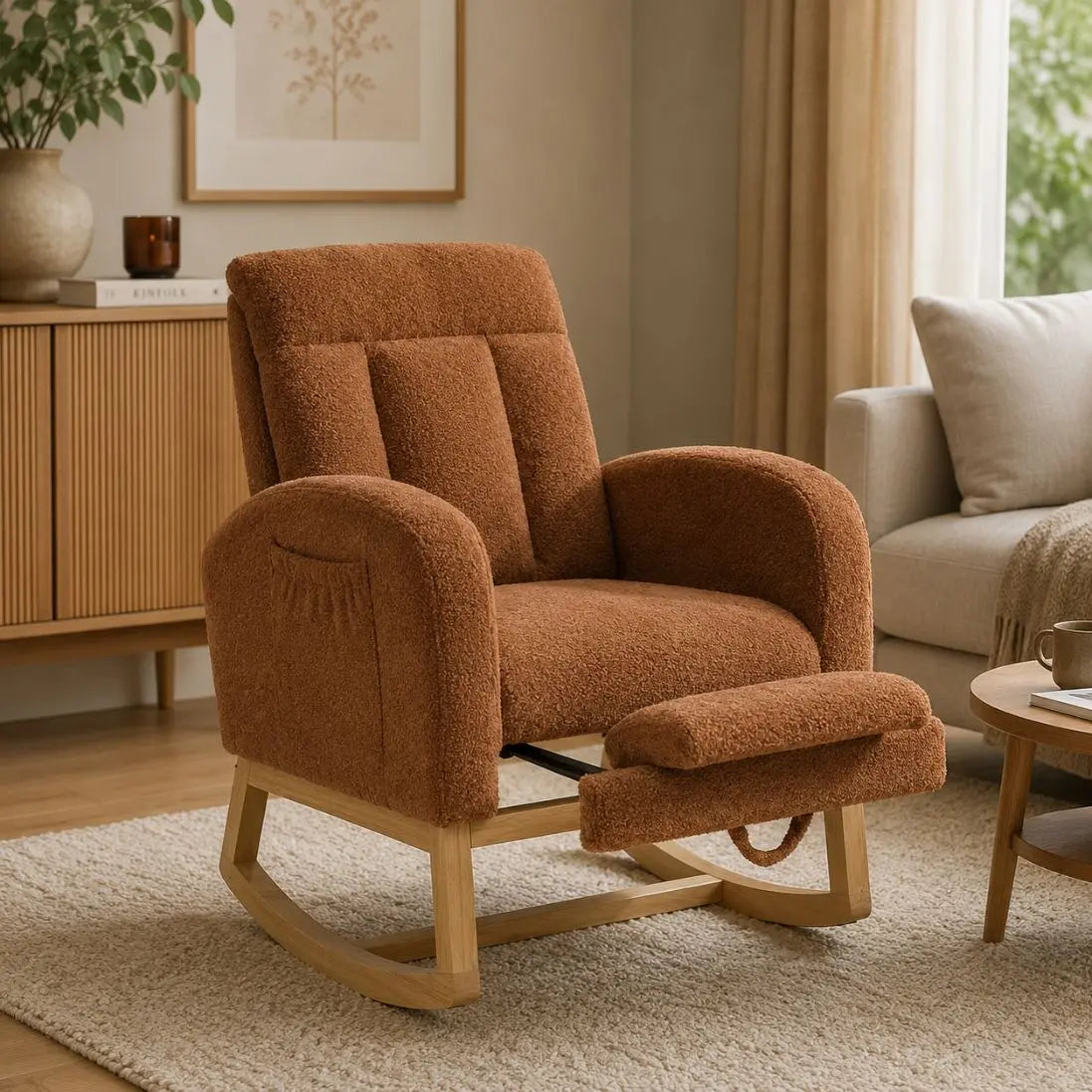 LUNA | Nursing Rocking Chair with Footrest