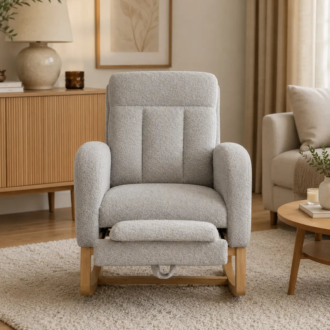 LUNA | Nursing Rocking Chair with Footrest