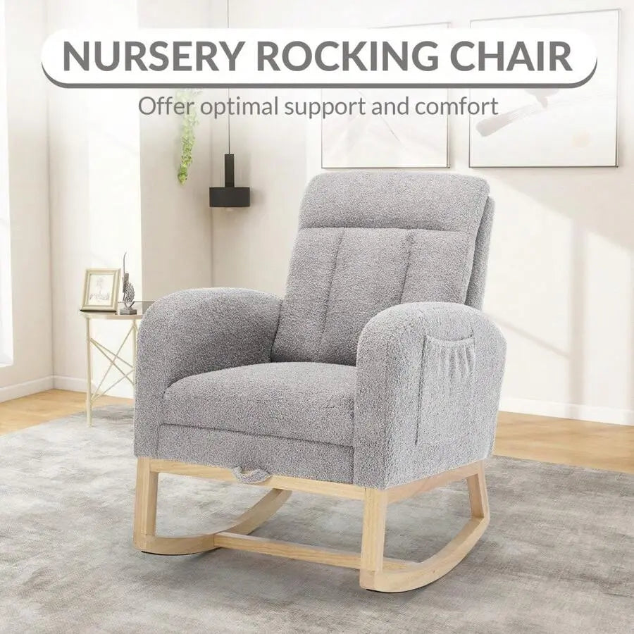LUNA | Nursing Rocking Chair with Footrest