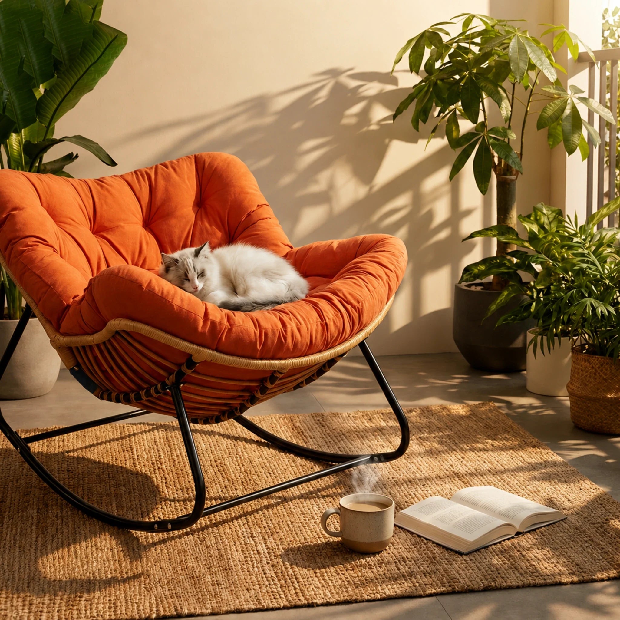 HAVEN | All Season Rocking Chair, PE Rattan and Steel