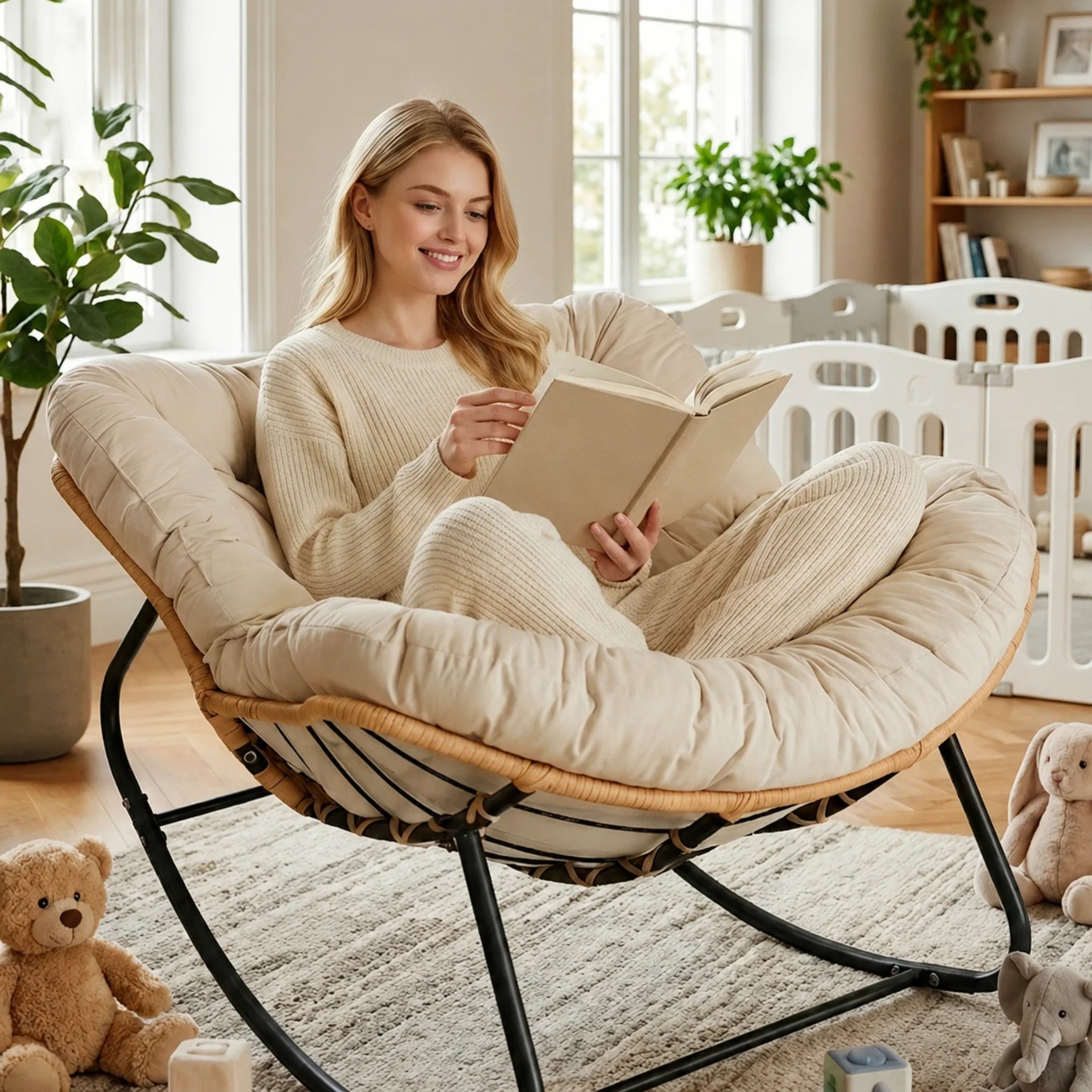 HAVEN | All Season Rocking Chair, PE Rattan and Steel