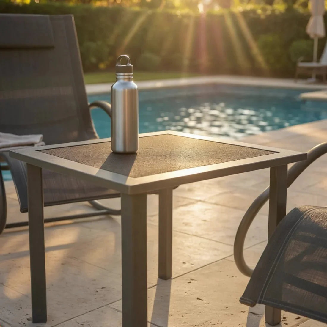 MERROW | Set of 2 Rocking Loungers with Side Table